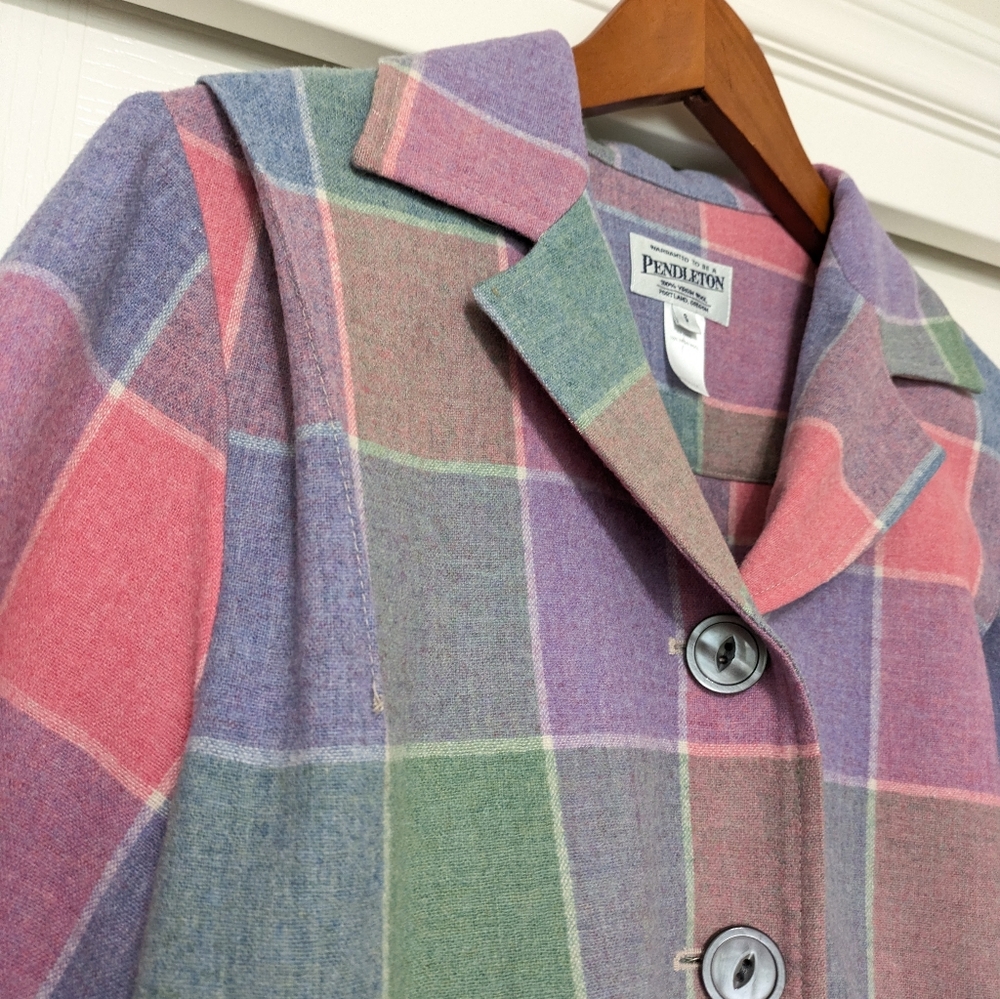 Pendleton 100% Virgin Wool Spring Window Plaid Bl… - image 6